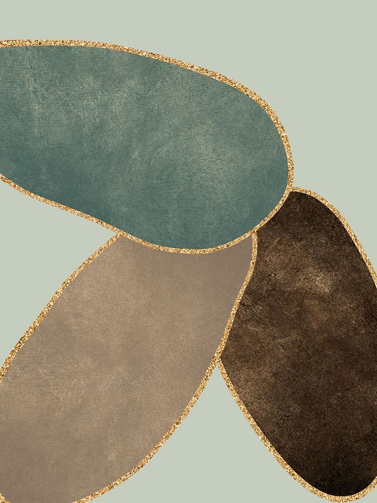 Abstract Circles With Gold 3 art print by Bilge Paksoylu for $57.95 CAD