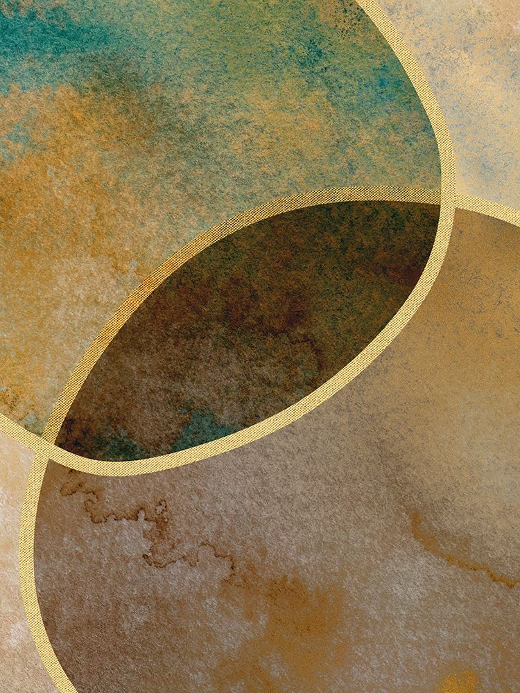 Abstract Circles With Gold 2 art print by Bilge Paksoylu for $57.95 CAD