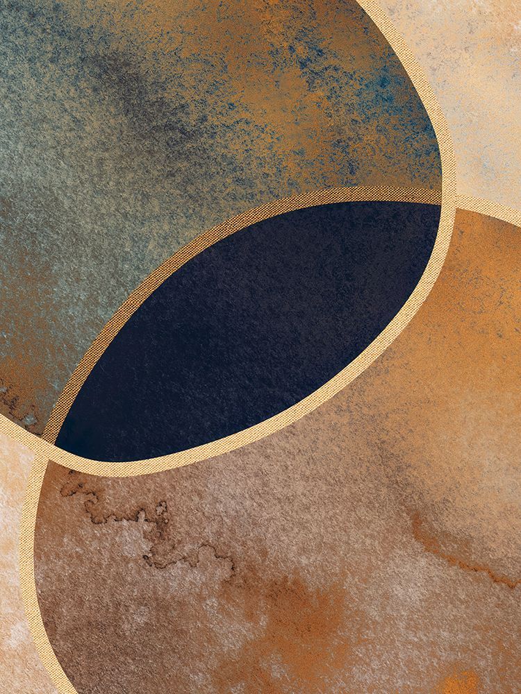 Abstract Circles With Gold 1 art print by Bilge Paksoylu for $57.95 CAD