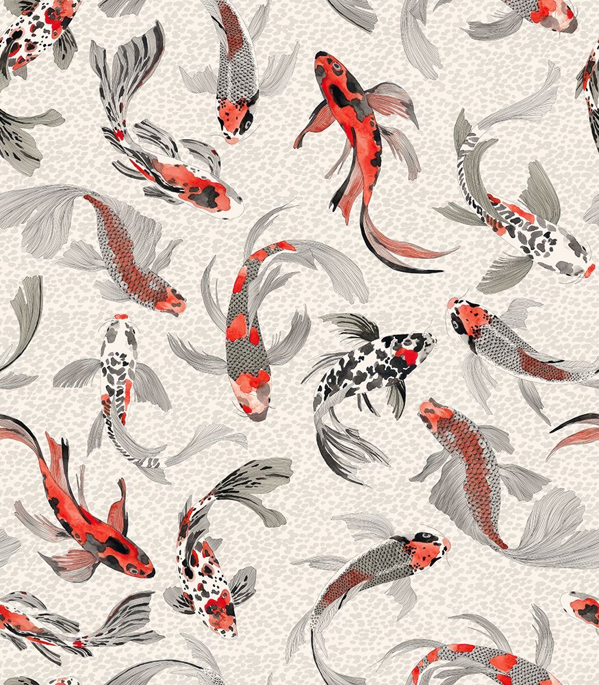 Hla020  Koi Fish Orange Grey art print by Hendon Lane for $57.95 CAD