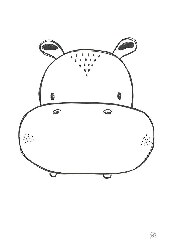 Hippo art print by Lor Muller for $57.95 CAD