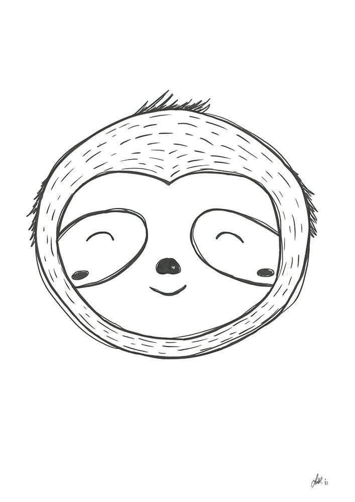 Sloth art print by Lor Muller for $57.95 CAD