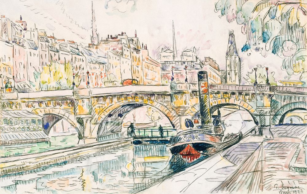 Tugboat at the Pont Neuf|Paris (1923) art print by Pictufy for $57.95 CAD
