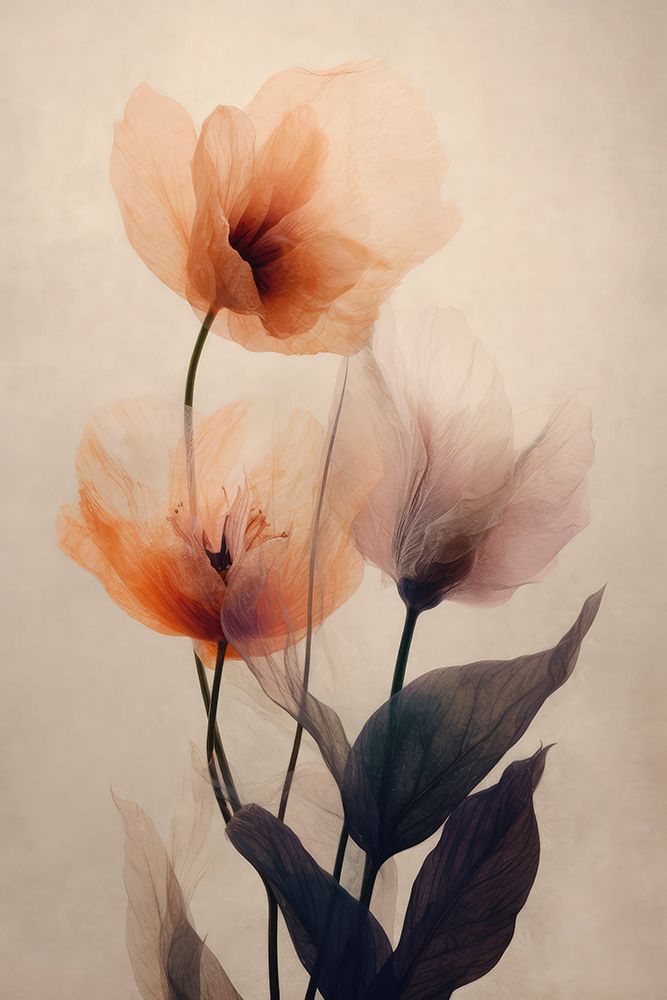 Parchmentflowersno2 art print by Treechild for $57.95 CAD