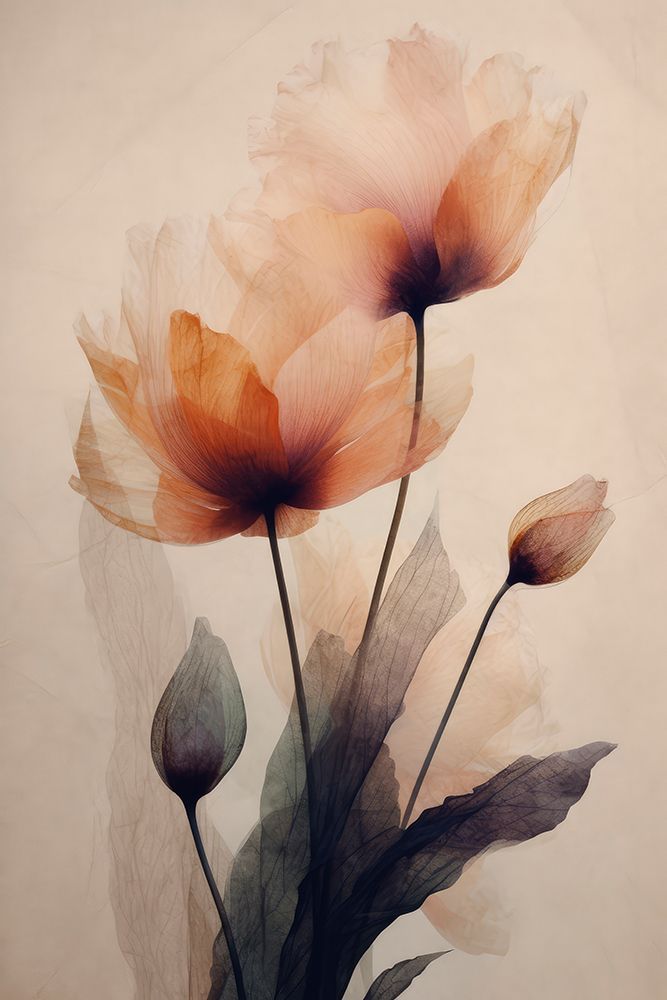 Parchmentflowersno3 art print by Treechild for $57.95 CAD