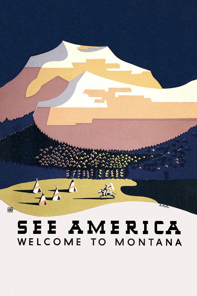 See America. Welcome To Montana (1936) art print by Pictufy for $57.95 CAD