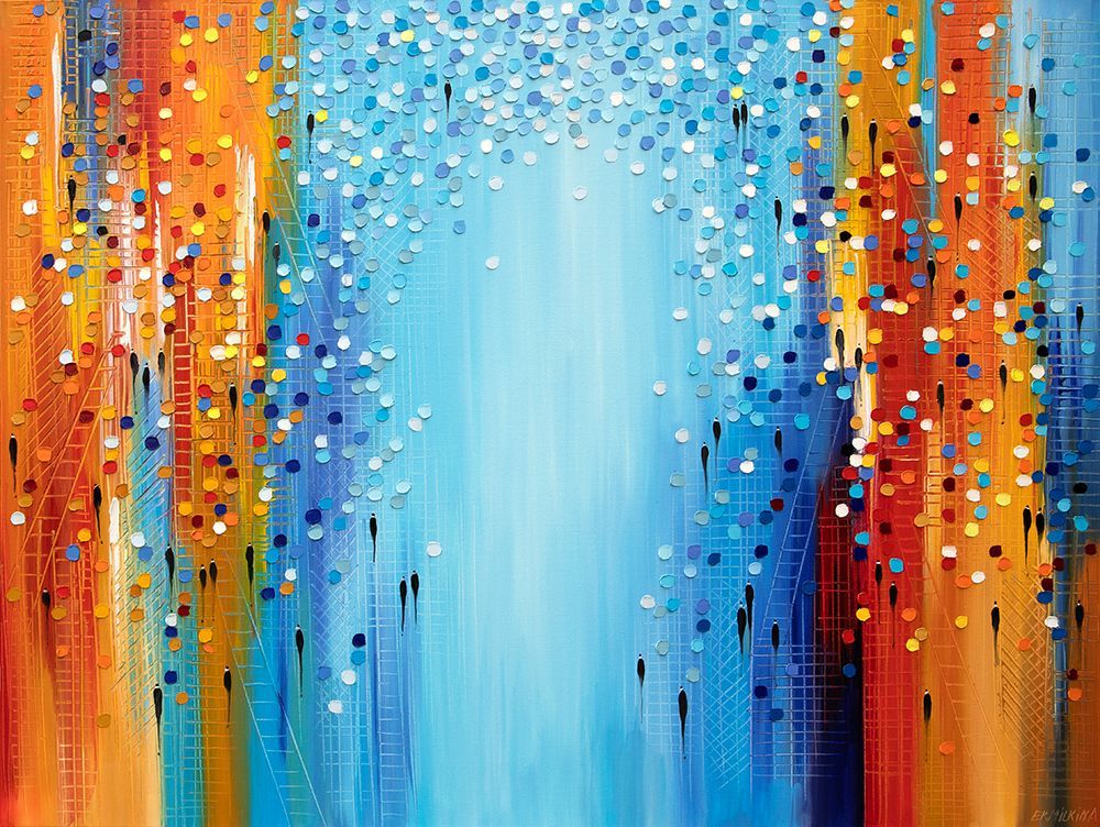 Colors of the City Mood art print by Ekaterina Ermilkina for $57.95 CAD