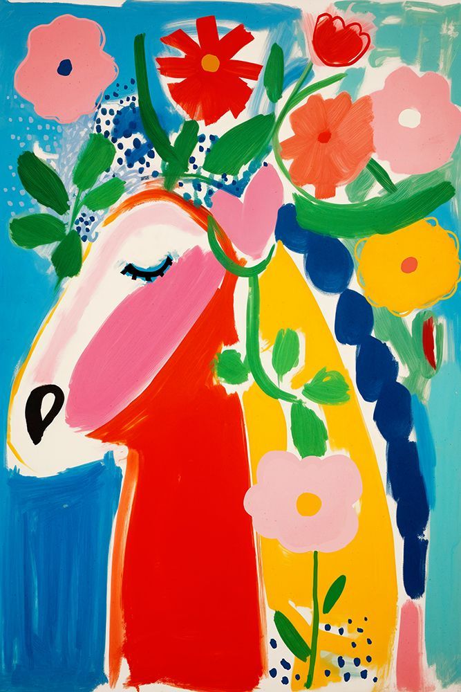 The Flower Horse art print by Treechild for $57.95 CAD