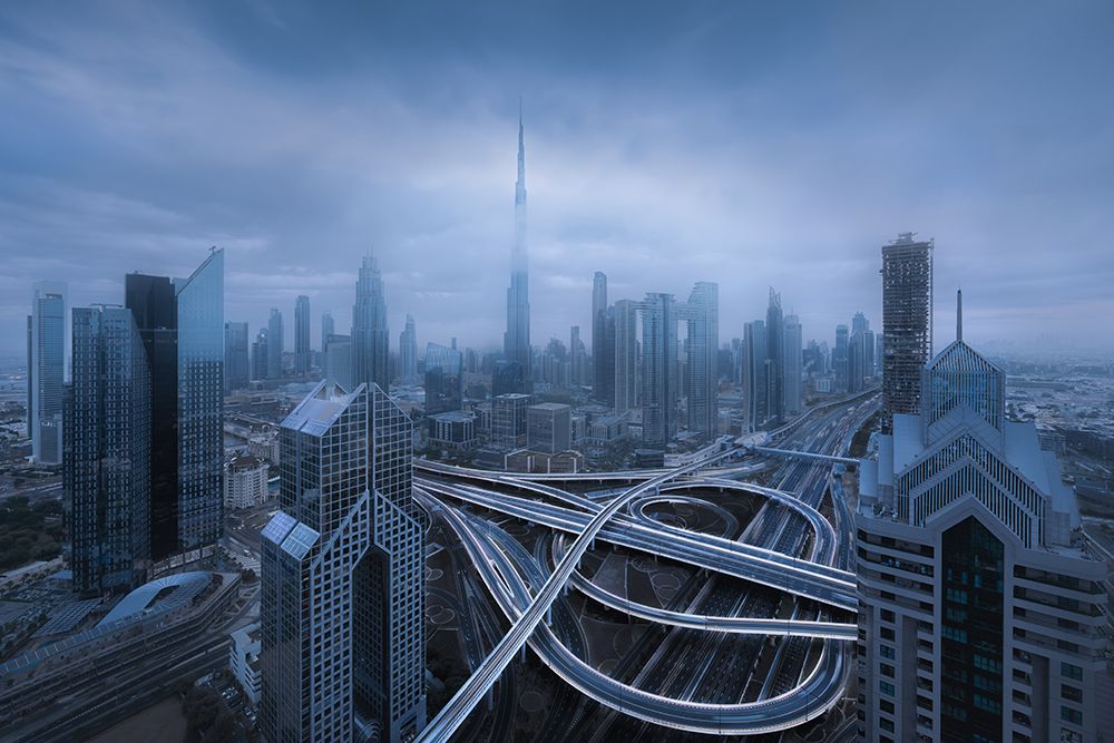 Dubai Morning Fog art print by Leah Xu for $57.95 CAD