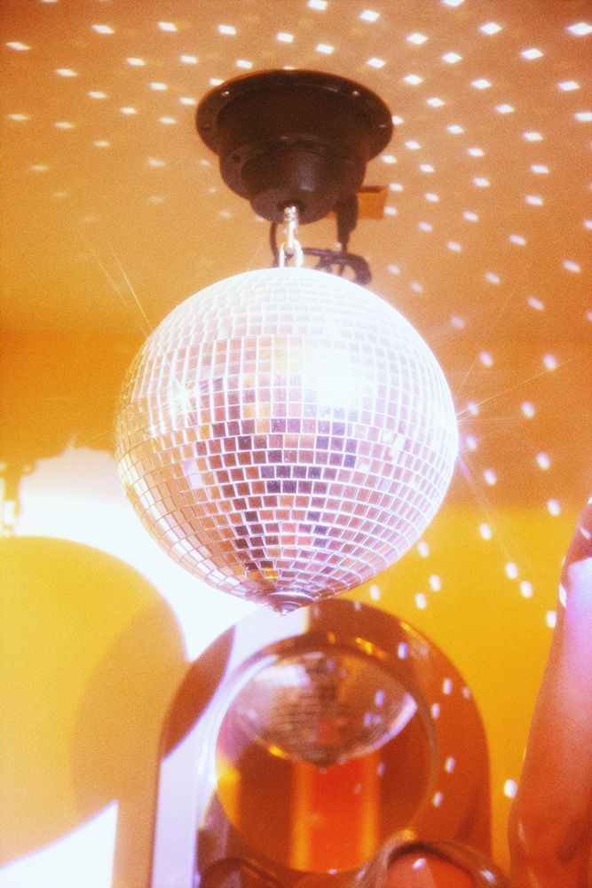 Groovy Yellow Disco Ball art print by Samantha Hearn for $57.95 CAD