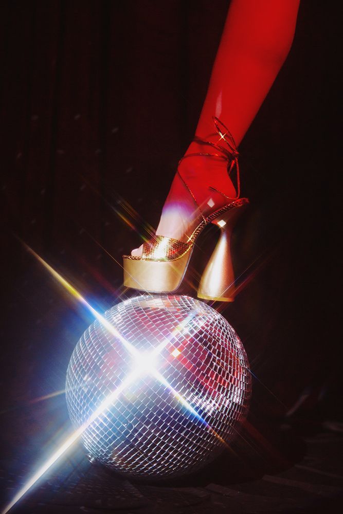 Groovy Shoe and Disco Ball art print by Samantha Hearn for $57.95 CAD