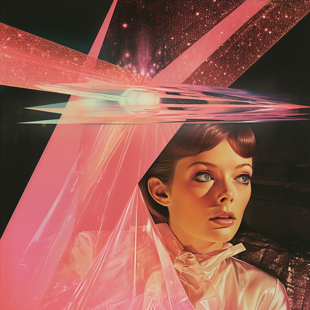 Prismatic Space Babe Collage Art art print by Samantha Hearn for $57.95 CAD