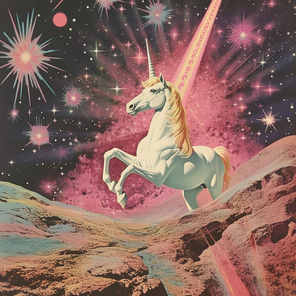Magic Unicorn Collage Art art print by Samantha Hearn for $57.95 CAD
