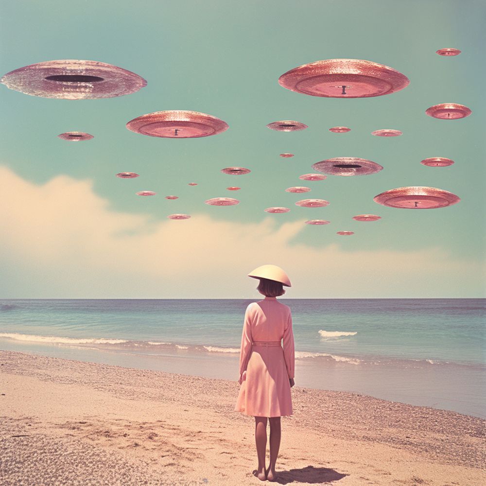 Space Beach Collage Art art print by Samantha Hearn for $57.95 CAD