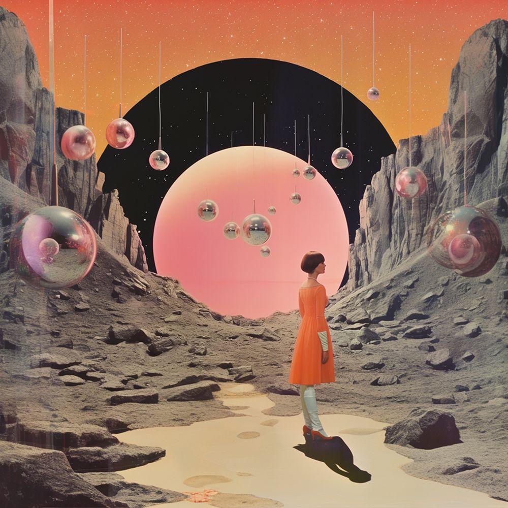 Round Space Collage Art 3 art print by Samantha Hearn for $57.95 CAD