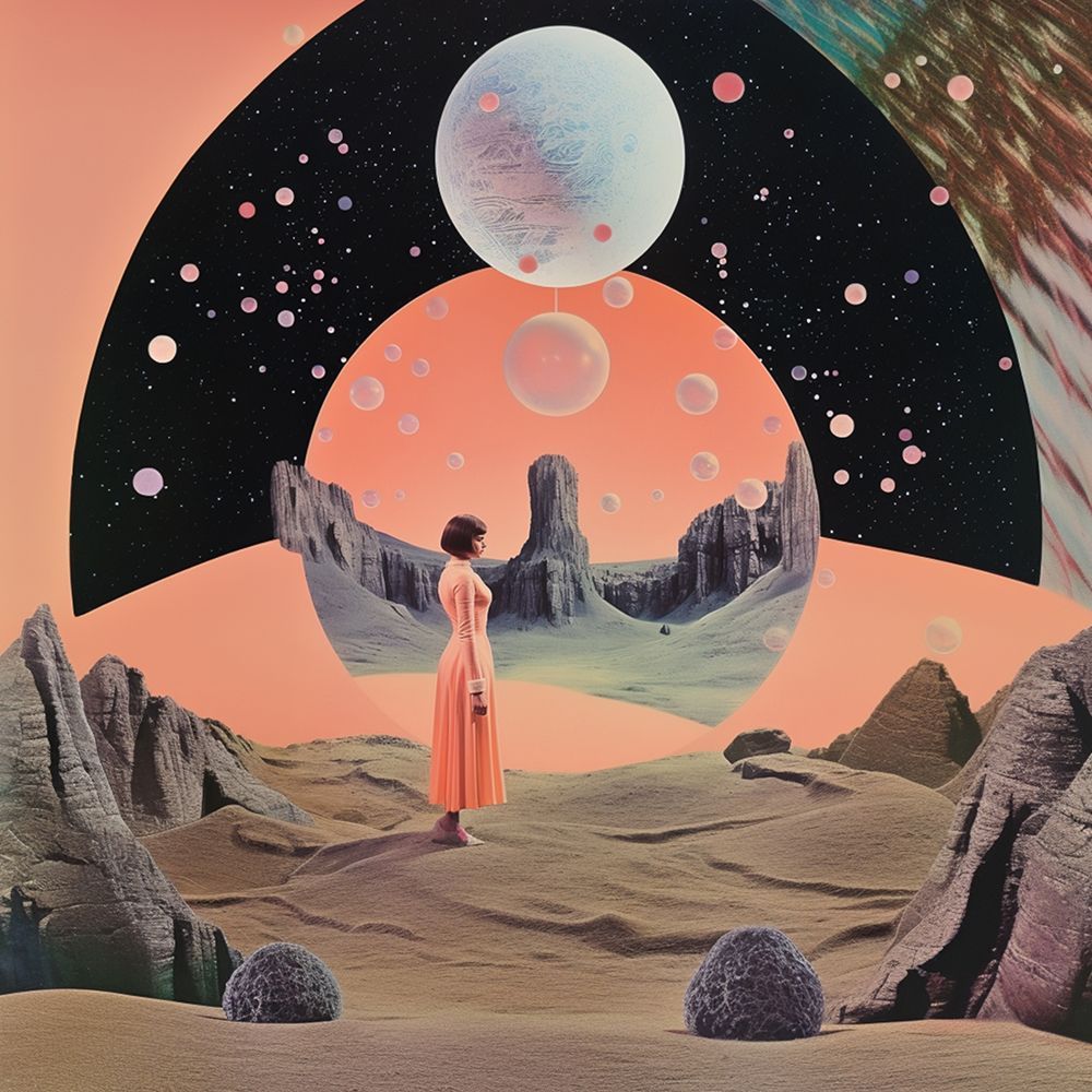 Round Space Collage Art 2 art print by Samantha Hearn for $57.95 CAD
