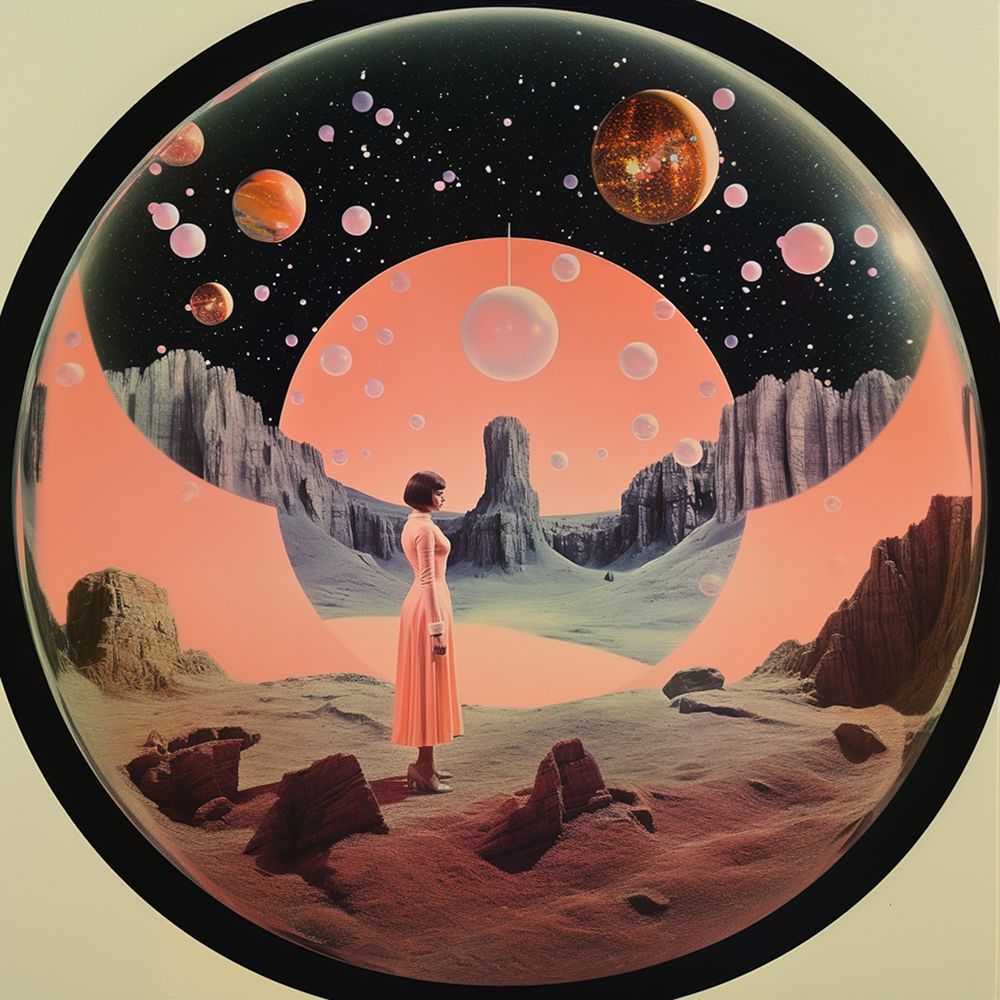 Round Space Collage Art art print by Samantha Hearn for $57.95 CAD
