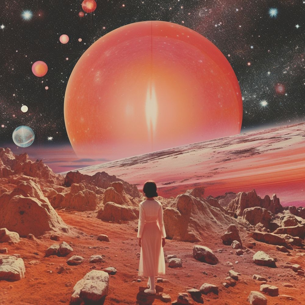 Space Orbs Collage Art art print by Samantha Hearn for $57.95 CAD