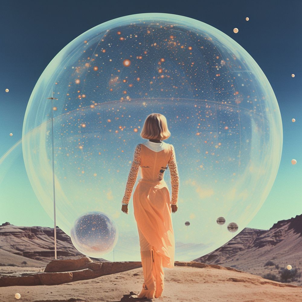 Vintage Space Collage Orb Art art print by Samantha Hearn for $57.95 CAD