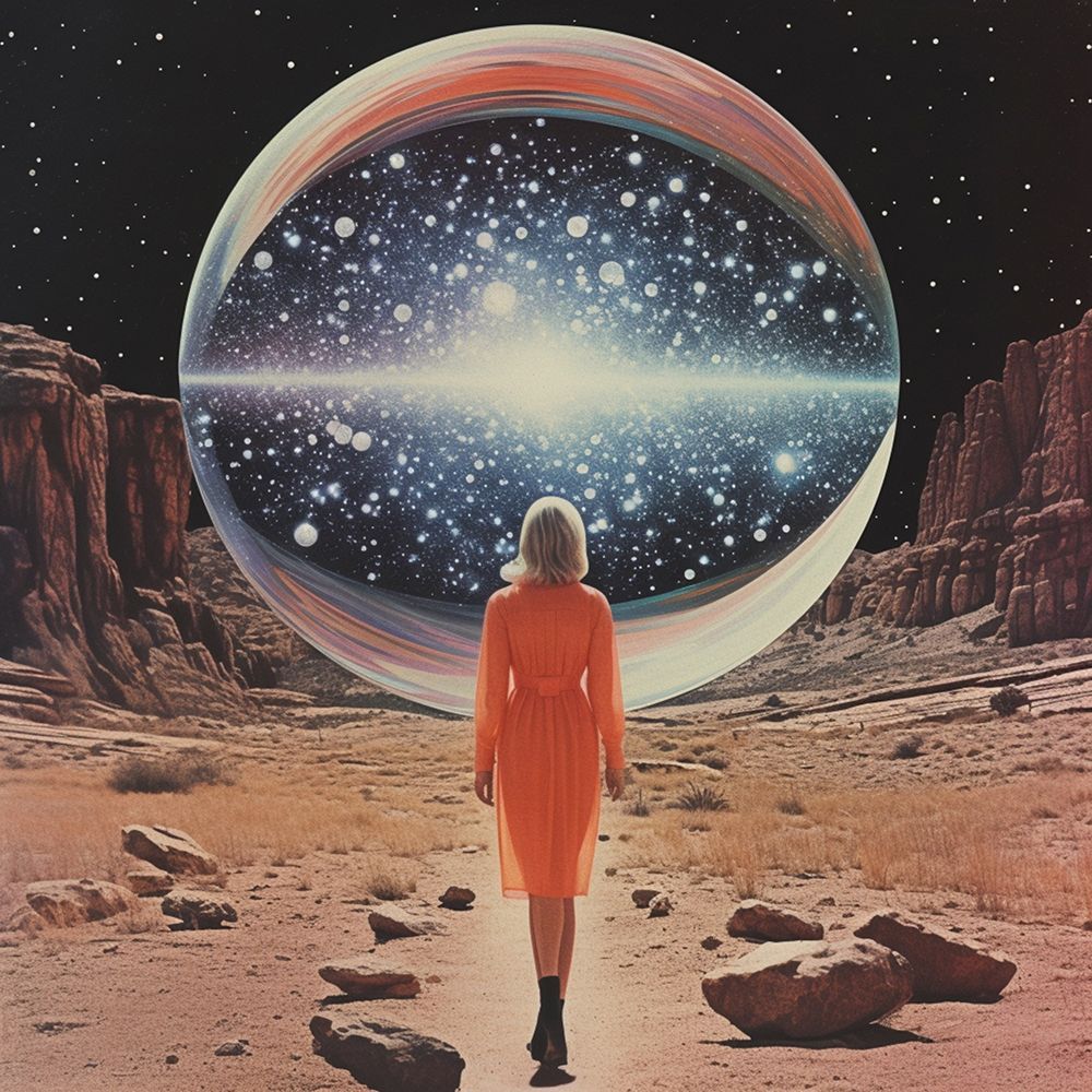 Orb Power Space Collage Art art print by Samantha Hearn for $57.95 CAD