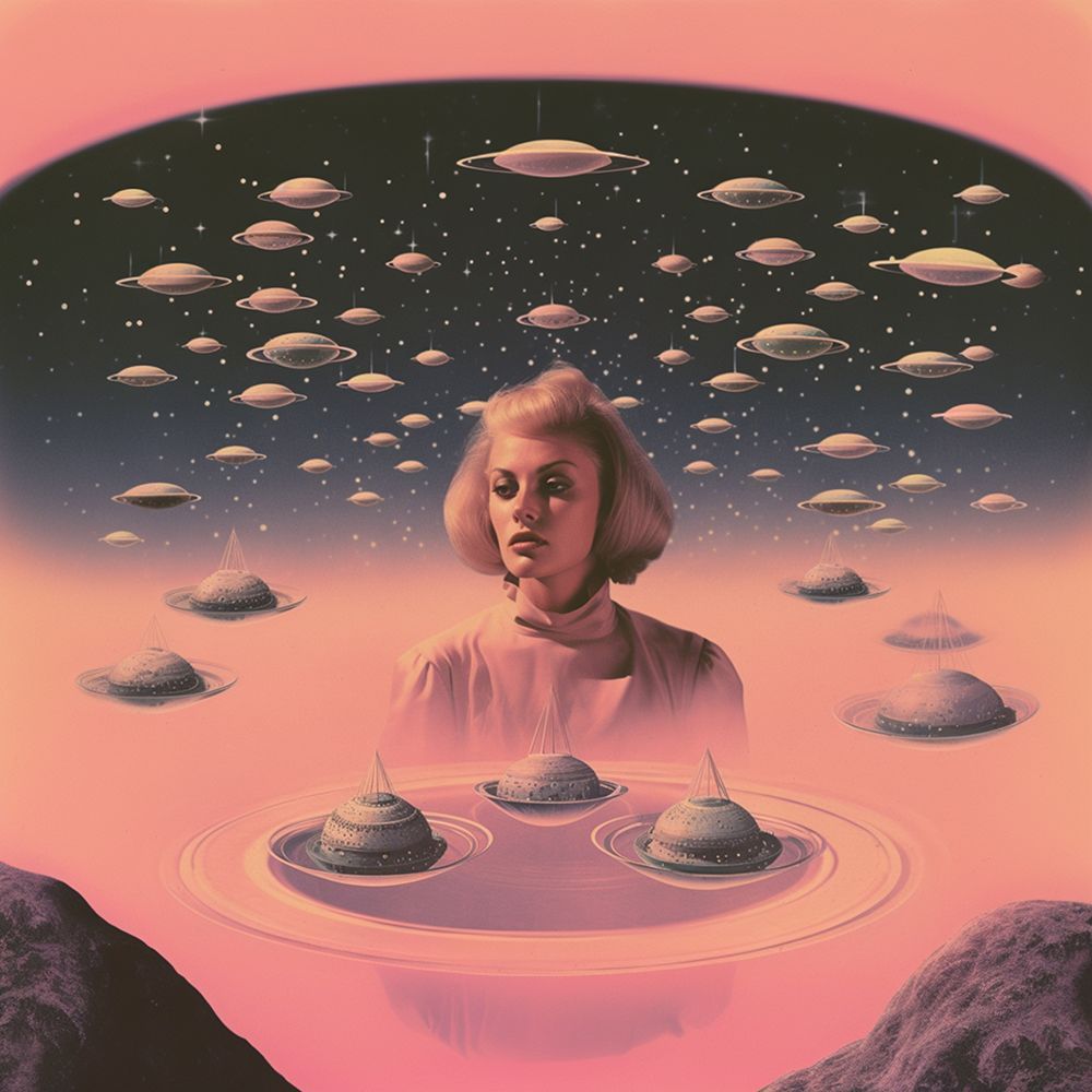 Pink Space Barbie 2 Collage Art art print by Samantha Hearn for $57.95 CAD