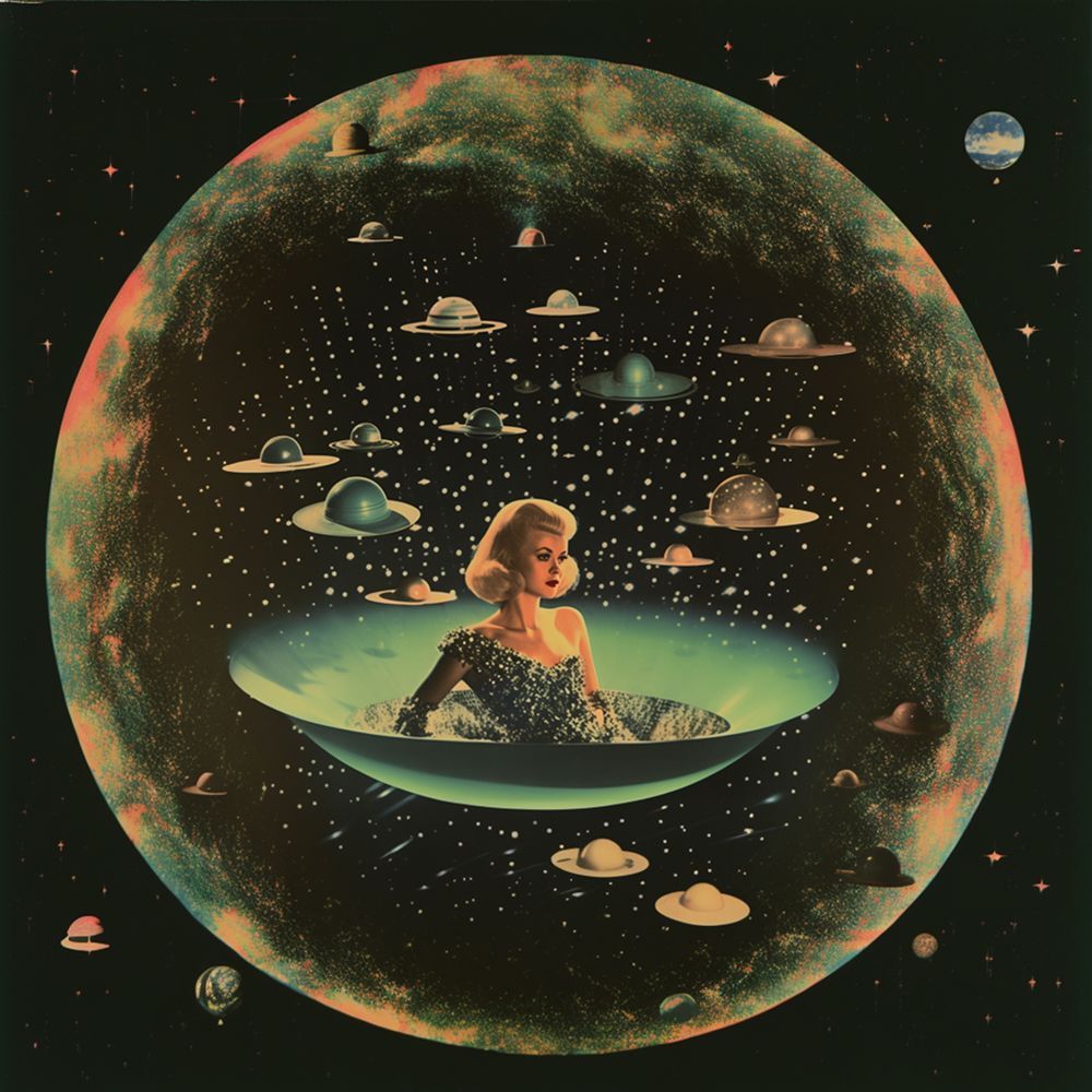Space Bubble Collage Art art print by Samantha Hearn for $57.95 CAD