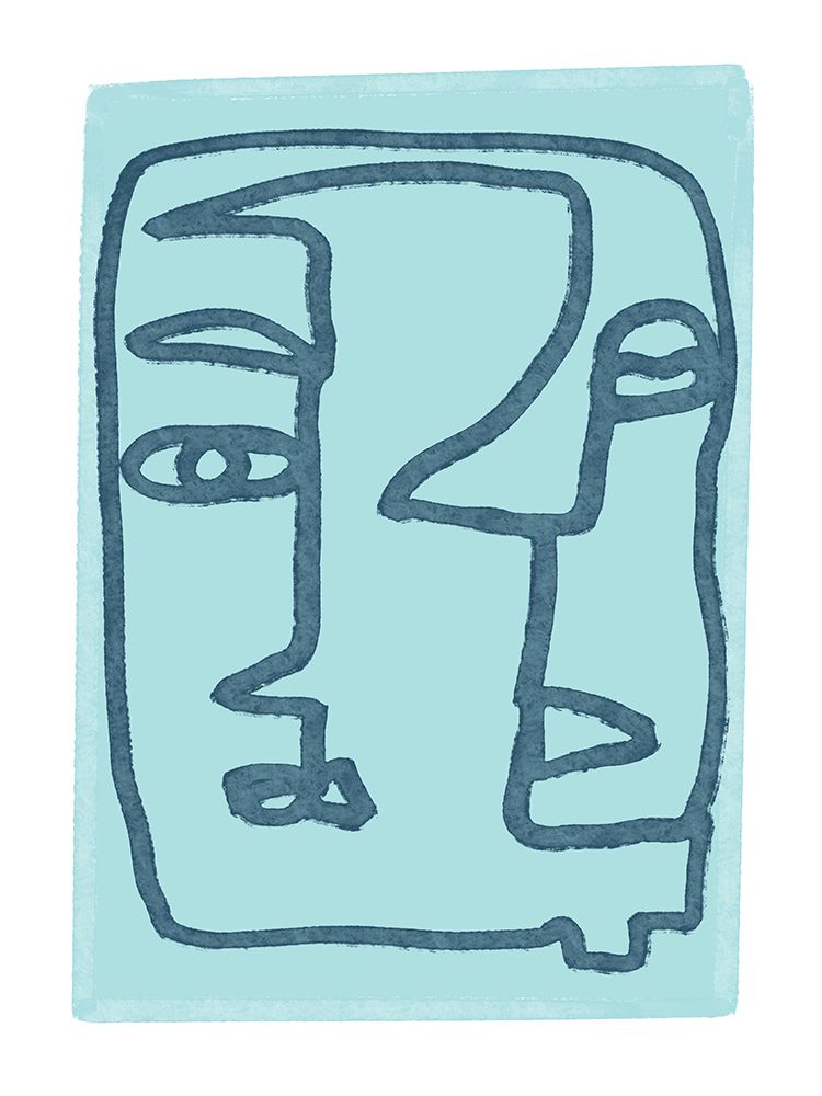 Blue Abstract Faces art print by Sharyn Bursic for $57.95 CAD