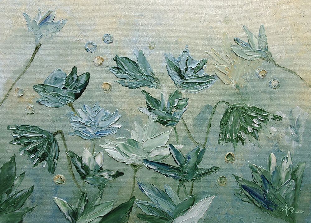 Dark Sea Green Flowers art print by Angeles M. Pomata for $57.95 CAD