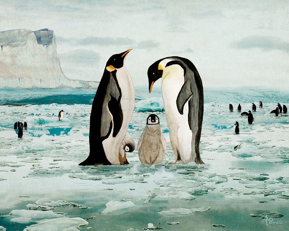 Emperor Penguin Family art print by Angeles M. Pomata for $57.95 CAD