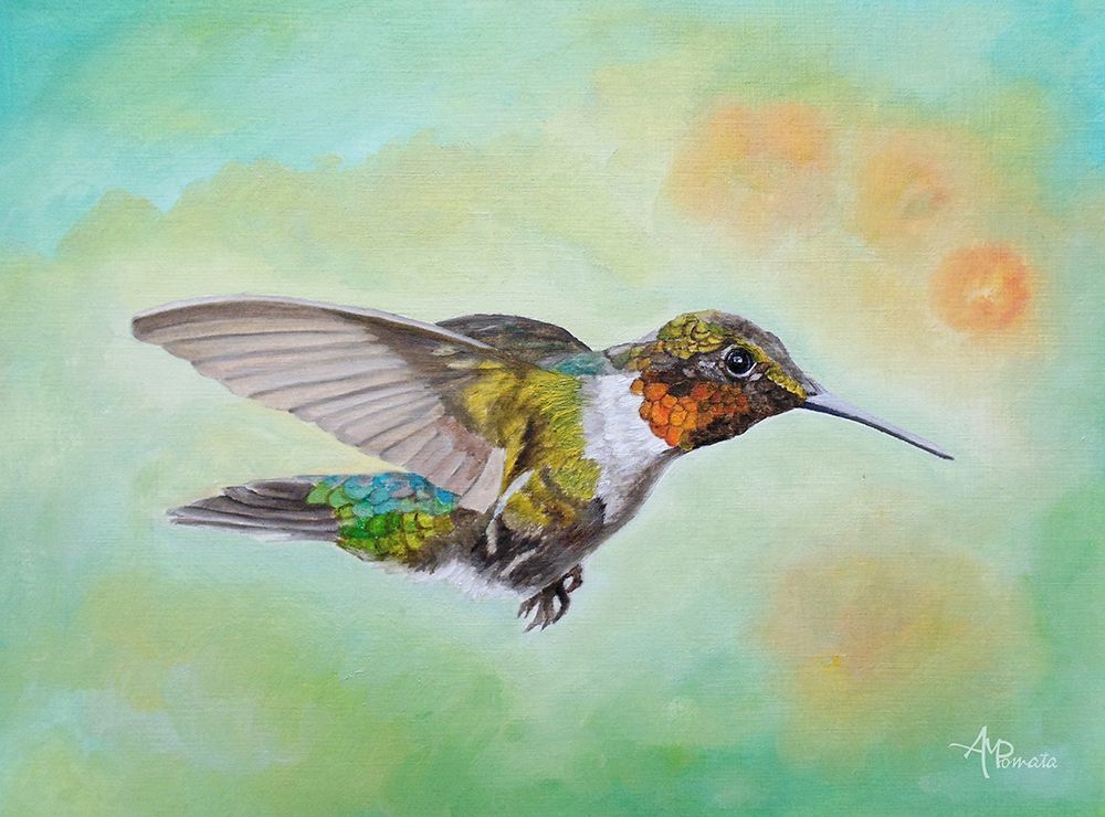 Motley Flying Hummer art print by Angeles M. Pomata for $57.95 CAD