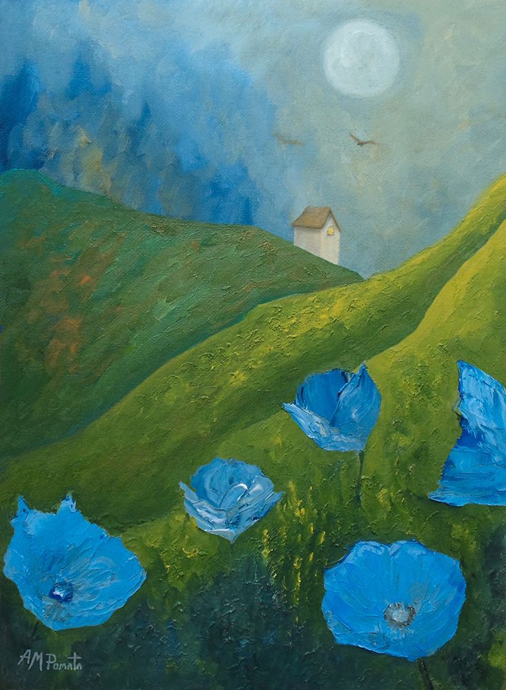 Blue In the Fields art print by Angeles M. Pomata for $57.95 CAD