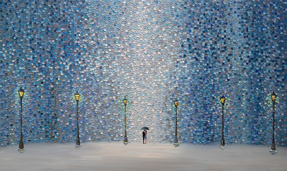Kiss Under the Rain art print by Ekaterina Ermilkina for $57.95 CAD