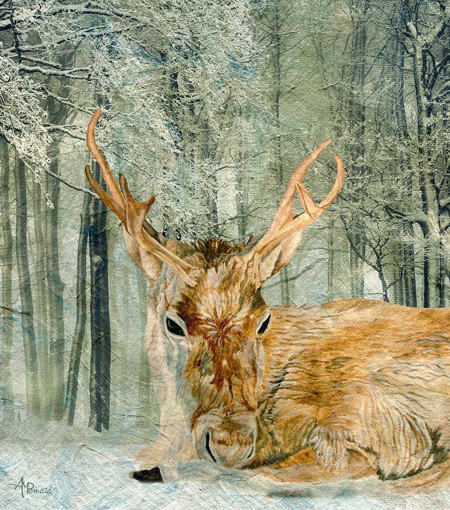 Reindeer In The Forest art print by Angeles M. Pomata for $57.95 CAD