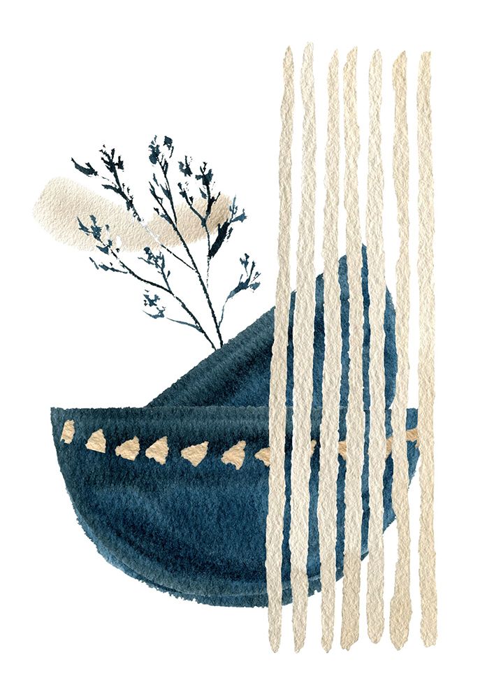 Blue Bowls 3.png art print by Sally Ann Moss for $57.95 CAD