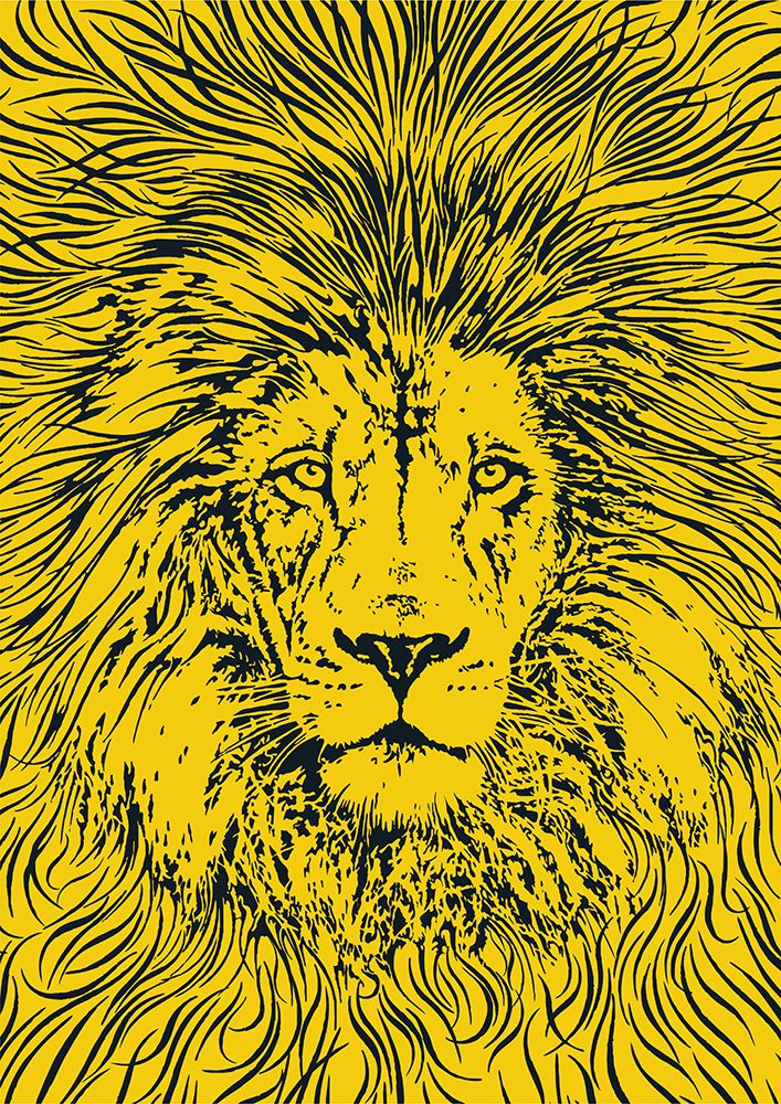 Majestic Yellow Lion art print by Carlo Kaminski for $57.95 CAD