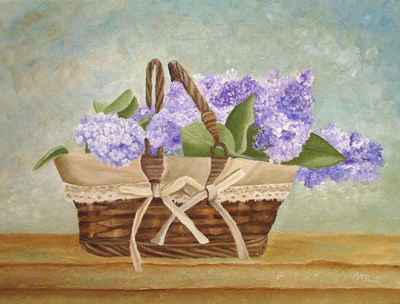 Basket Of Lilacs art print by Angeles M. Pomata for $57.95 CAD
