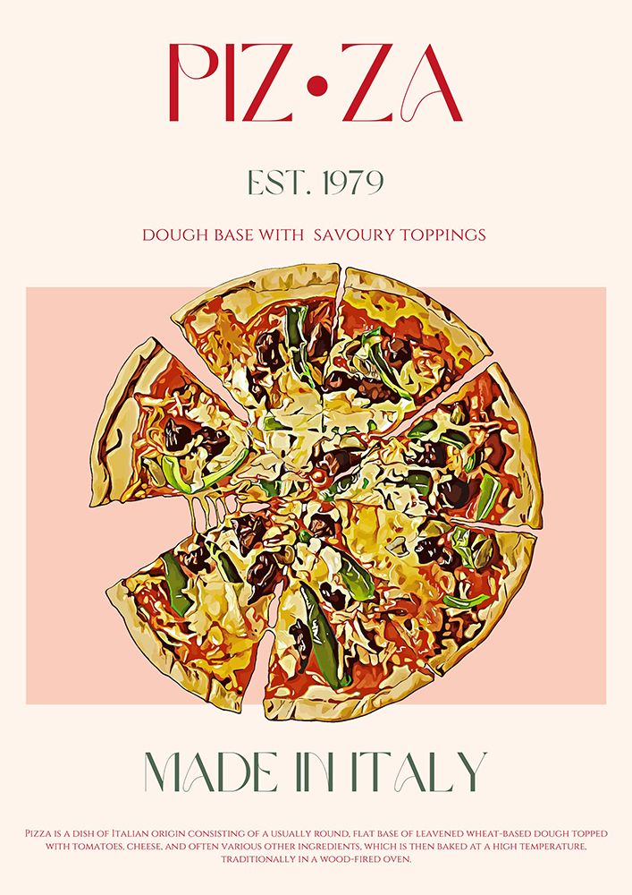 Pizza art print by Nazma Khokhar for $57.95 CAD