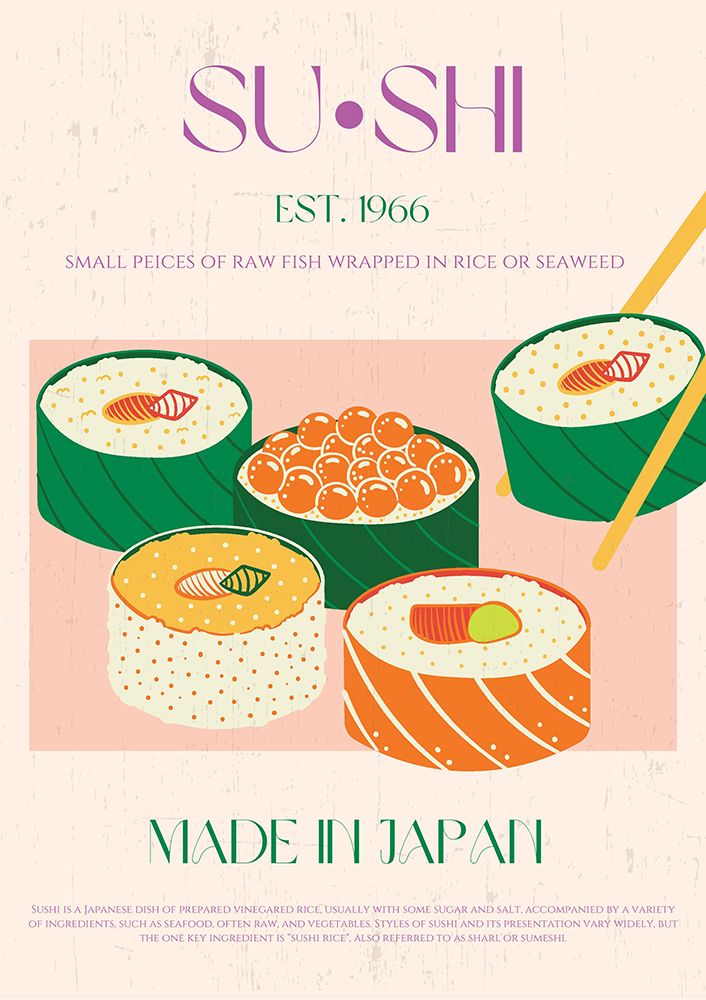 Sushi art print by Nazma Khokhar for $57.95 CAD