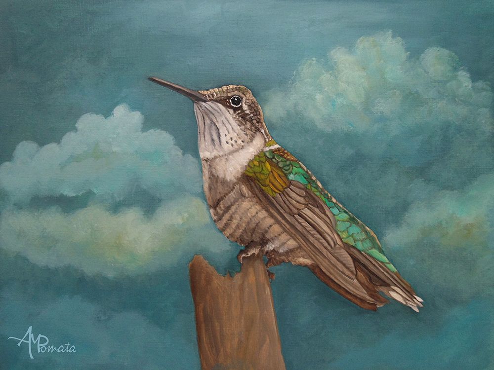 Moonlighting Hummingbird art print by Angeles M. Pomata for $57.95 CAD