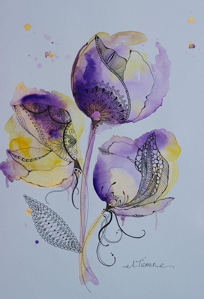 Mandala Floral (Purple, Yellow And Gold) art print by Amy Tieman for $57.95 CAD