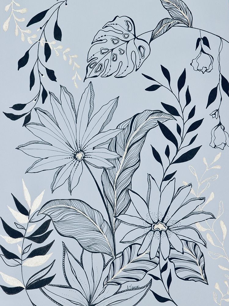 Black A Gold Botanical No2 art print by Amy Tieman for $57.95 CAD