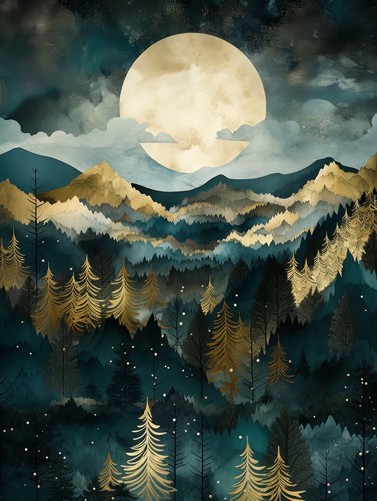 Teal And Gold 1 art print by Bilge Paksoylu for $57.95 CAD