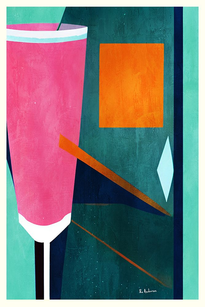 Pink Orange Geometric Abstract art print by Bo Anderson for $57.95 CAD