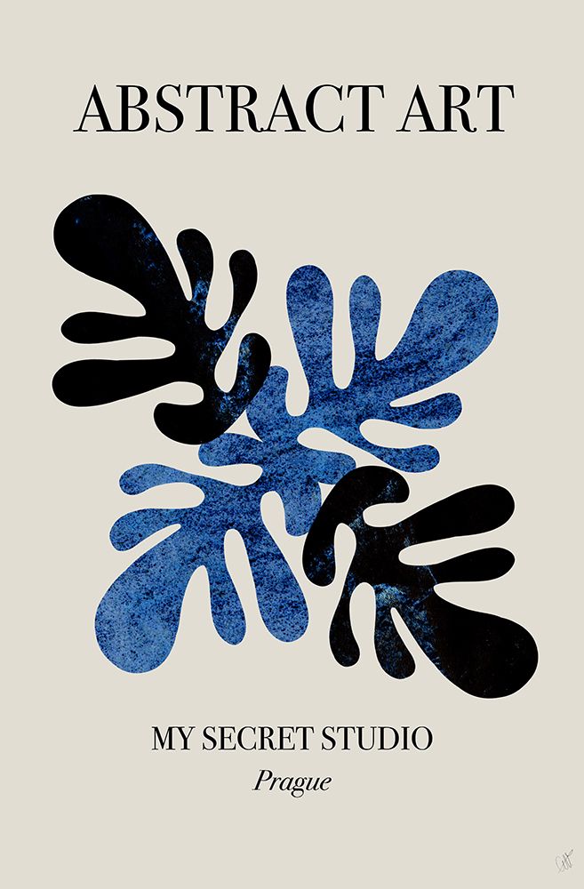 Abstract Blue Leaves art print by Anne-Marie Volfova for $57.95 CAD