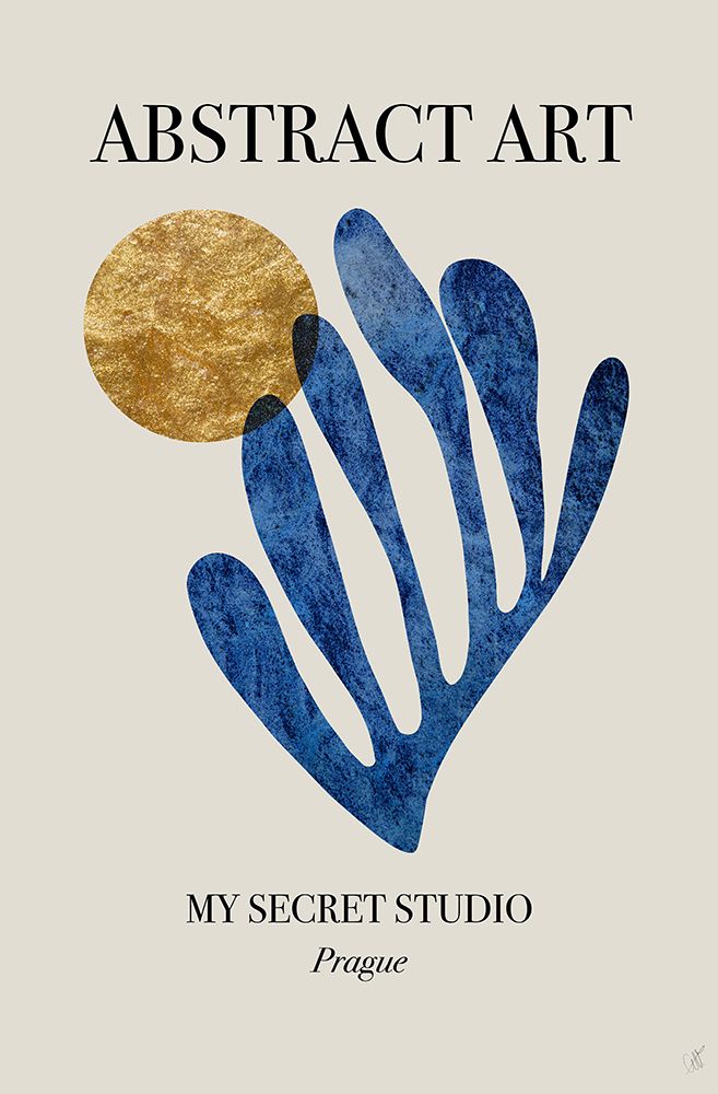 Abstract Blue Leaf art print by Anne-Marie Volfova for $57.95 CAD