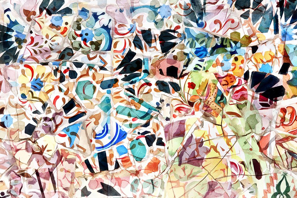 Mosaic Of Barcelona Vi art print by Amini54 for $57.95 CAD
