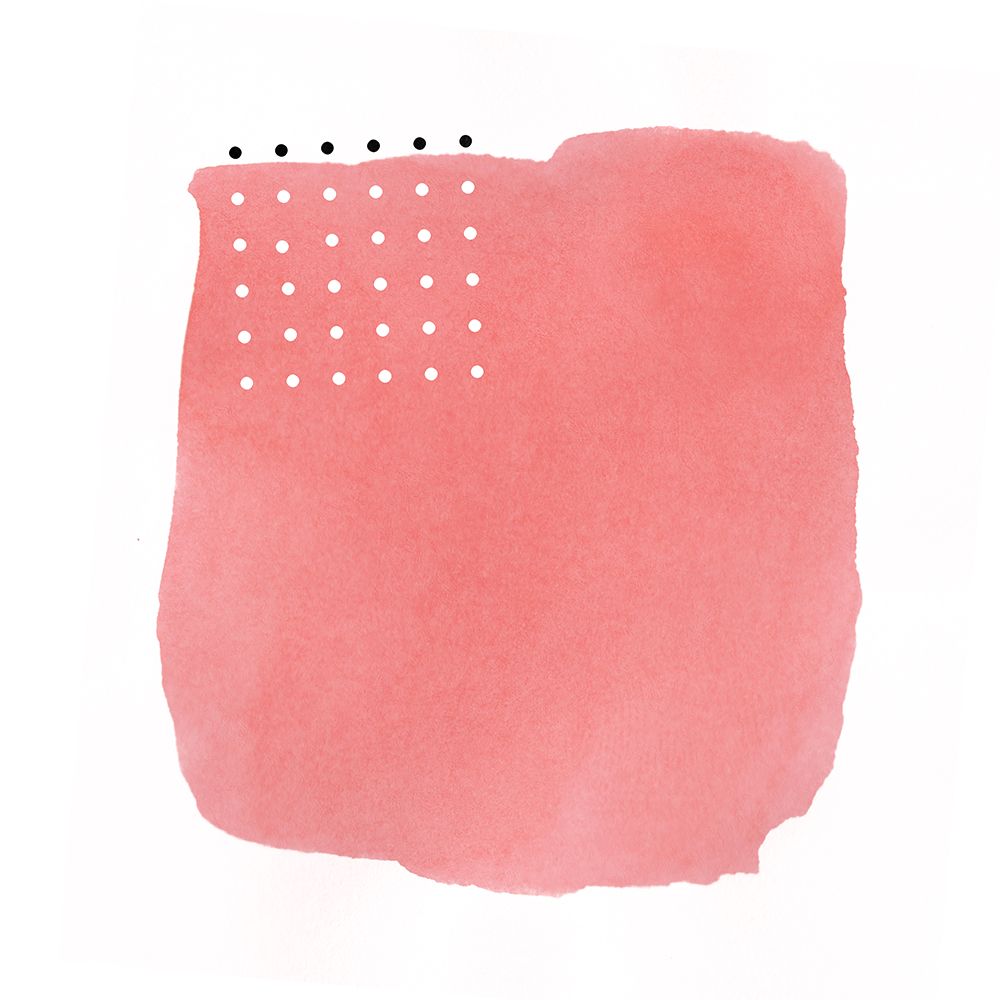 Abstract Pink Watercolor Brushstroke With Black And White Polka Dots art print by Amini54 for $57.95 CAD
