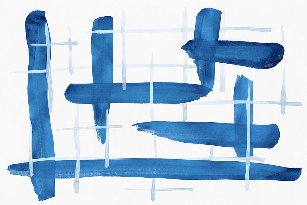 Abstract Lines Blue And White 04 art print by Amini54 for $57.95 CAD