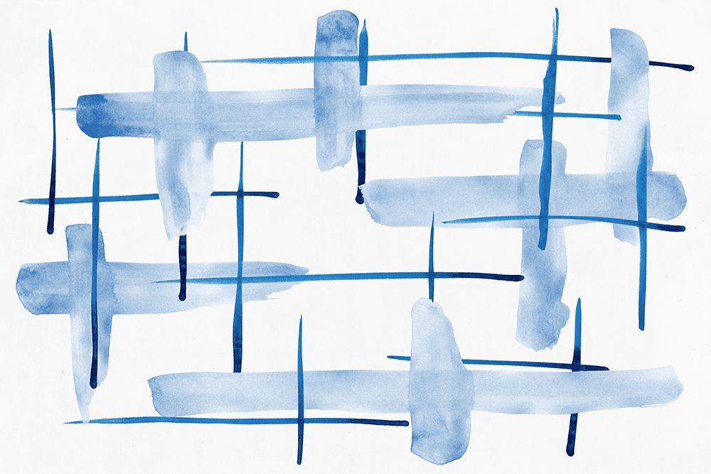 Abstract Lines Blue And White 05 art print by Amini54 for $57.95 CAD