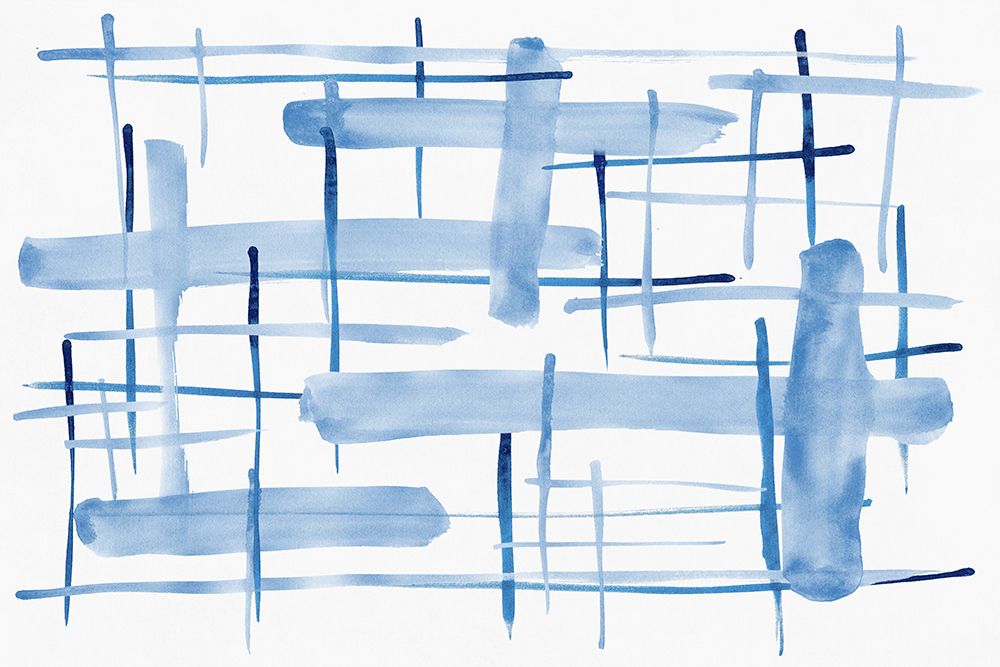 Abstract Lines Blue And White 06 art print by Amini54 for $57.95 CAD